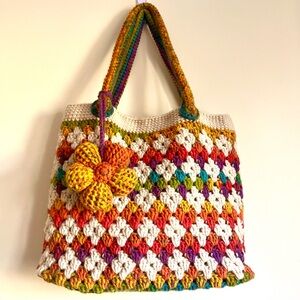 Colorful Crochet Tote Bag
